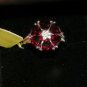 Flower 3.01 ctw Garnet & Diamond Ring, Size 7, Platinum over Sterlng Silver