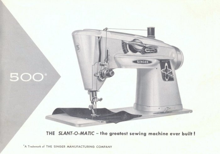 Singer Model 500 500A Slant-O-Matic MANUAL in pdf format