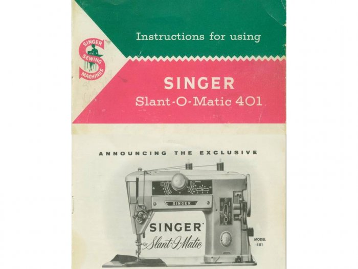 Singer Model 401 401A SlantOMatic MANUAL in pdf format