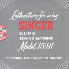 Singer Model 15-91 15.91 Electric Sewing Machine MANUAL in pdf format Singer Model 15-91 15.91 Electric Sewing Machine MANUAL in pdf format