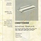 Craftsman Router DoveTail Template # 315.25710 MANUAL in pdf format