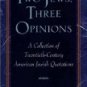 Two Jews, Three Opinions ed Sandee Brawarsky (Book) 1998
