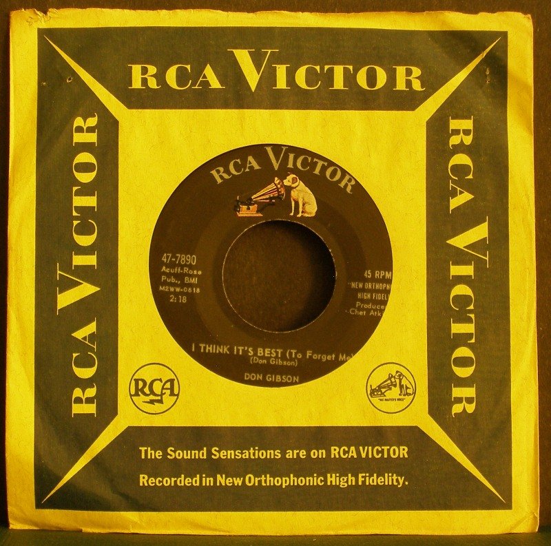 DON GIBSON~I Think it's Best / Sea of Heartbreak~ RCA Victor 47-7959 1962, 45