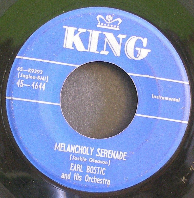 EARL BOSTIC~Melancholy Serenade / No Pearls~ King 45-4644 1953, 45