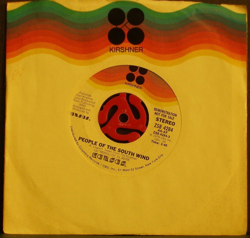 KANSAS~People of the South Wind~ Kirshner ZS8 4284 1978, PROMO 45