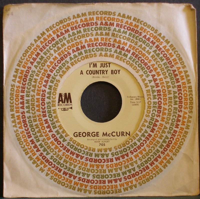 GEORGE MCCURN~I'm Just a Country Boy / In My Little Corner~ A&M 705 1963, 45