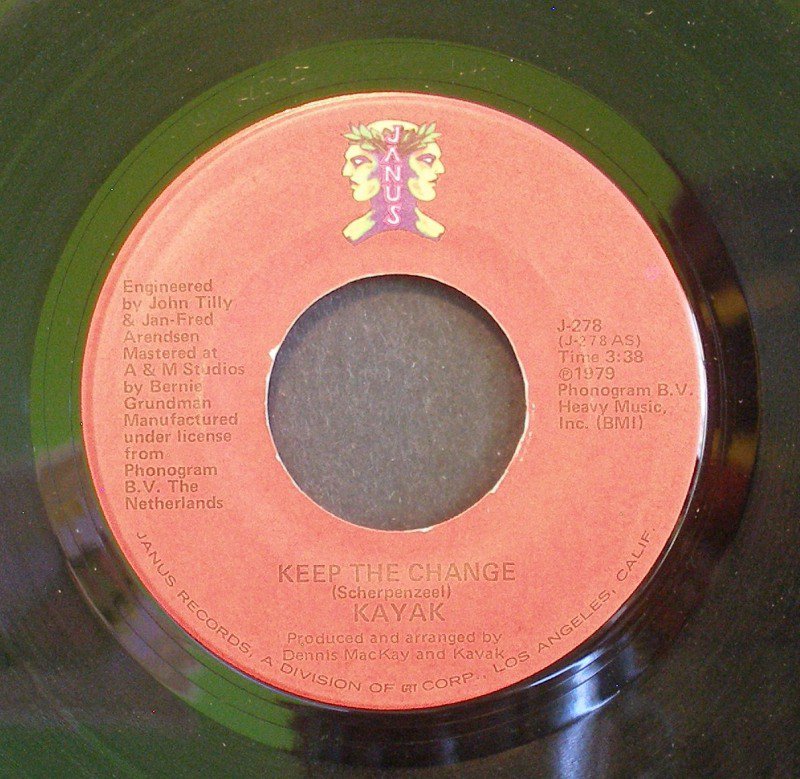 KAYAK~Keep the Change / Ivory Dance~ Janus J-278 1979, 45