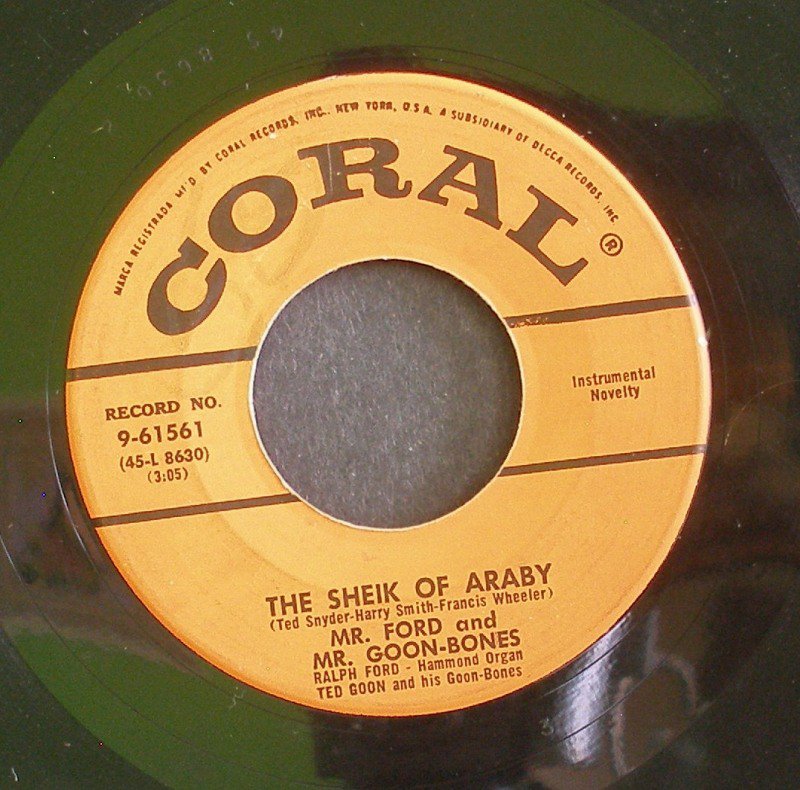 MR. FORD & MR. GOON-BONES~The Sheik of Araby / Isle of Capri~ Coral 9-61561 1956, 45