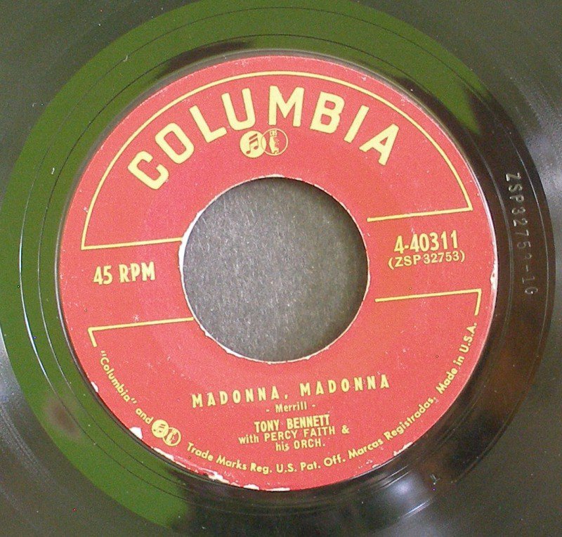 TONY BENNETT~Madonna, Madonna / Not as a Stranger~ Columbia 4-40311 1954, 45