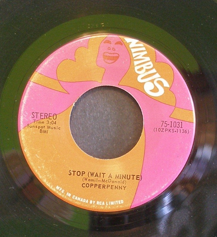 COPPERPENNY~Stop (Wait a Minute) / I've Been Hurt Before~ Nimbus 75-1031 1970, 45 VG++