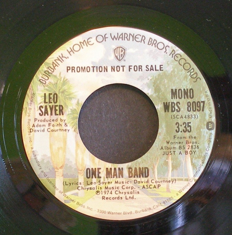 LEO SAYER~One Man Band~ Warner Bros. WBS 8097 1974, PROMO 45
