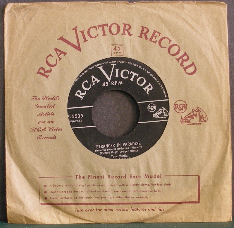 TONY MARTIN~Stranger in Paradise / I Love Paris~ RCA Victor 47-5535 45