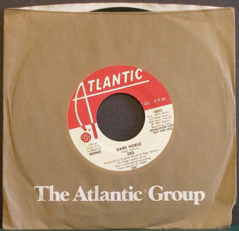 ZED~Dark Horse~ Atlantic 3825 1981, PROMO 45