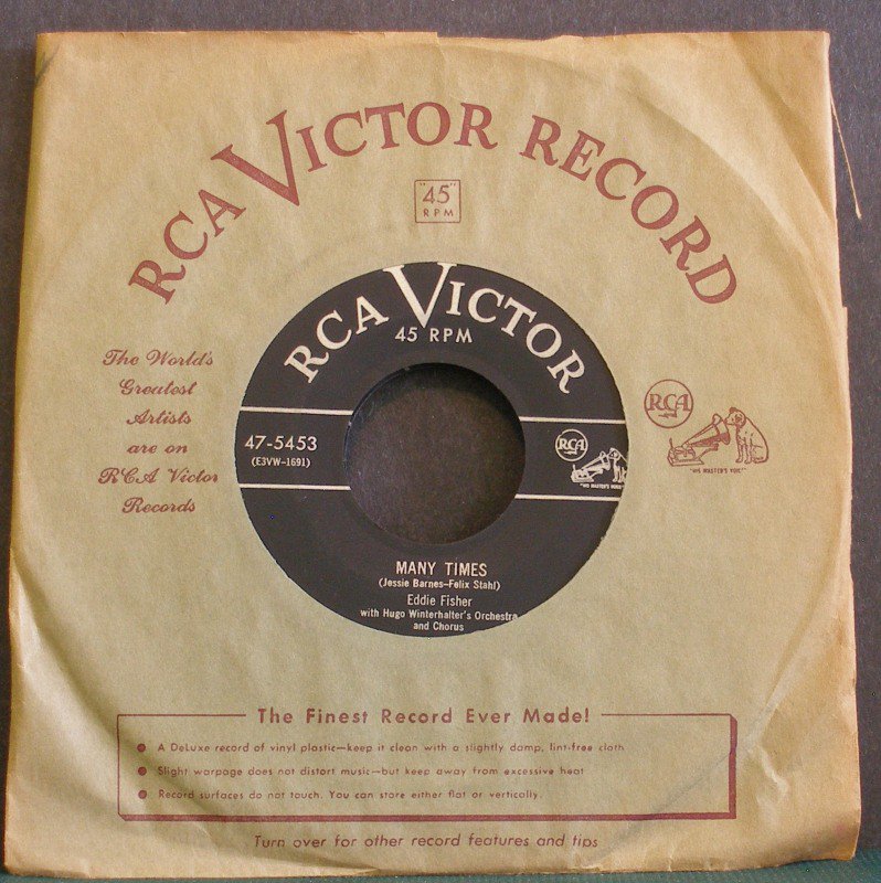 EDDIE FISHER~Many Times / Just to Be with You~ RCA Victor 47-5453 1953, 45