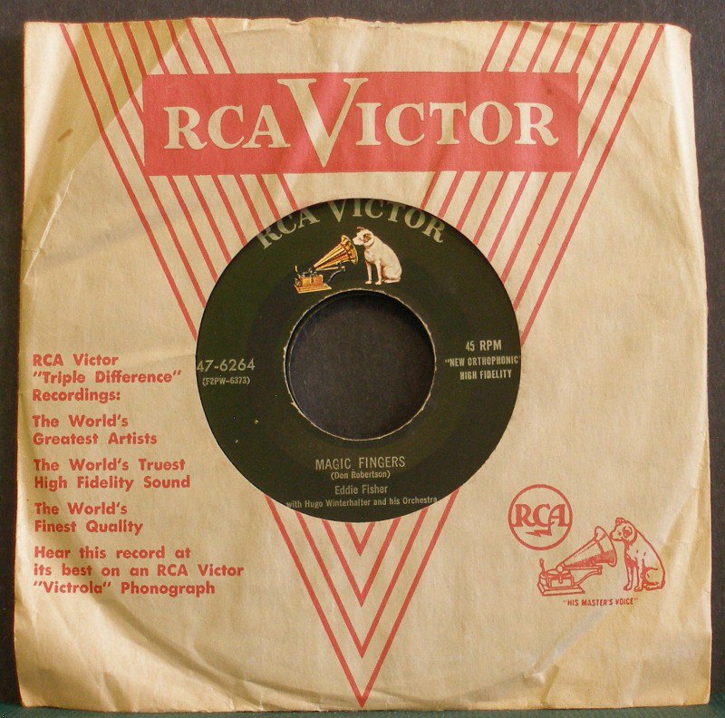 EDDIE FISHER~Magic Fingers / I Wanna Go~ RCA Victor 47-6264 1955, 45
