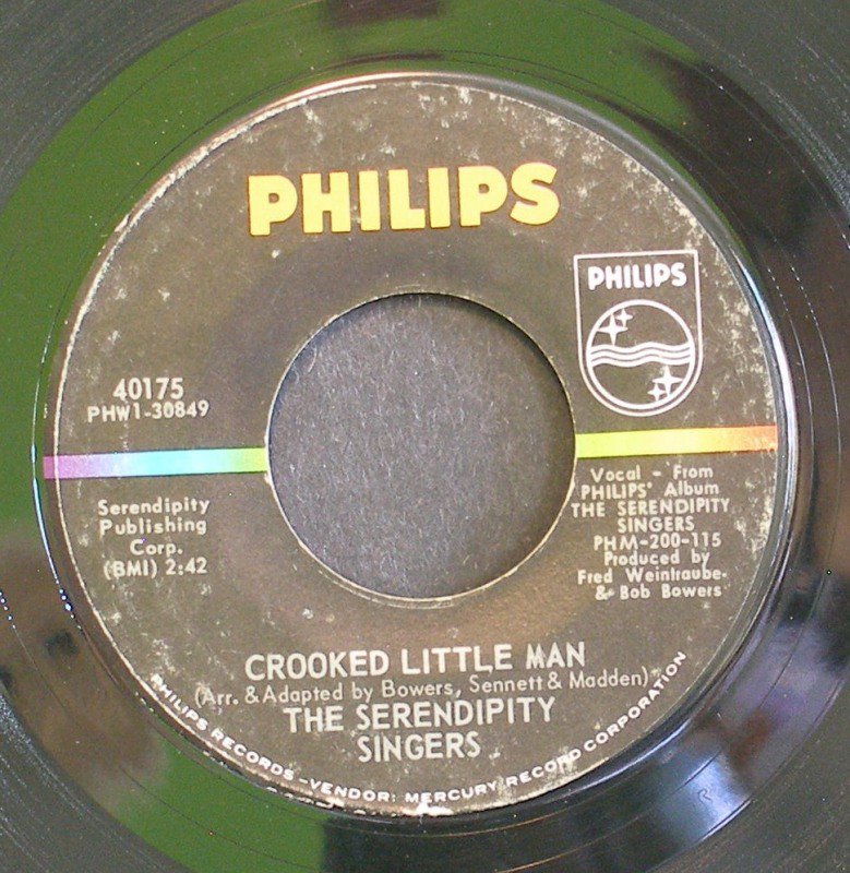 SERENDIPITY SINGERS~Crooked Little Man / Freedom's Star~ Philips 40175 1964, 45