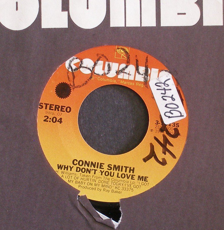 CONNIE SMITH~Why Don't You Love Me / Loving You ~ Columbia 3-10135 1974, 45