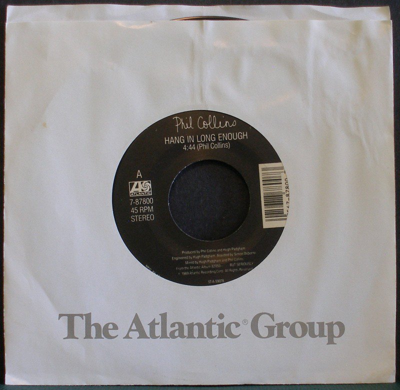 PHIL COLLINS~Hang in Long Enough / Separate Lives (Live)~ Atlantic 7-87800 1990, 45