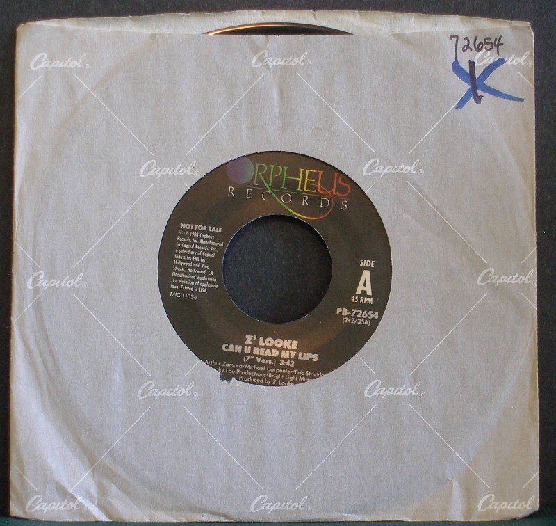 Z'LOOKE~Can U Read My Lips~ Orpheus PB-72654 1983, PROMO 45