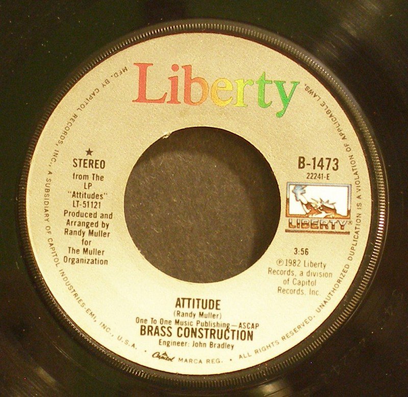 BRASS CONSTRUCTION~Attitude / HotDog~ Liberty B-1473 1982, 45