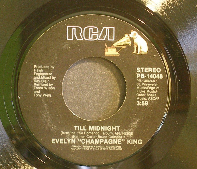 EVELYN CHAMPAGNE KING~Till Midnight / I'm So Romantic~ Rca PB-14048 45