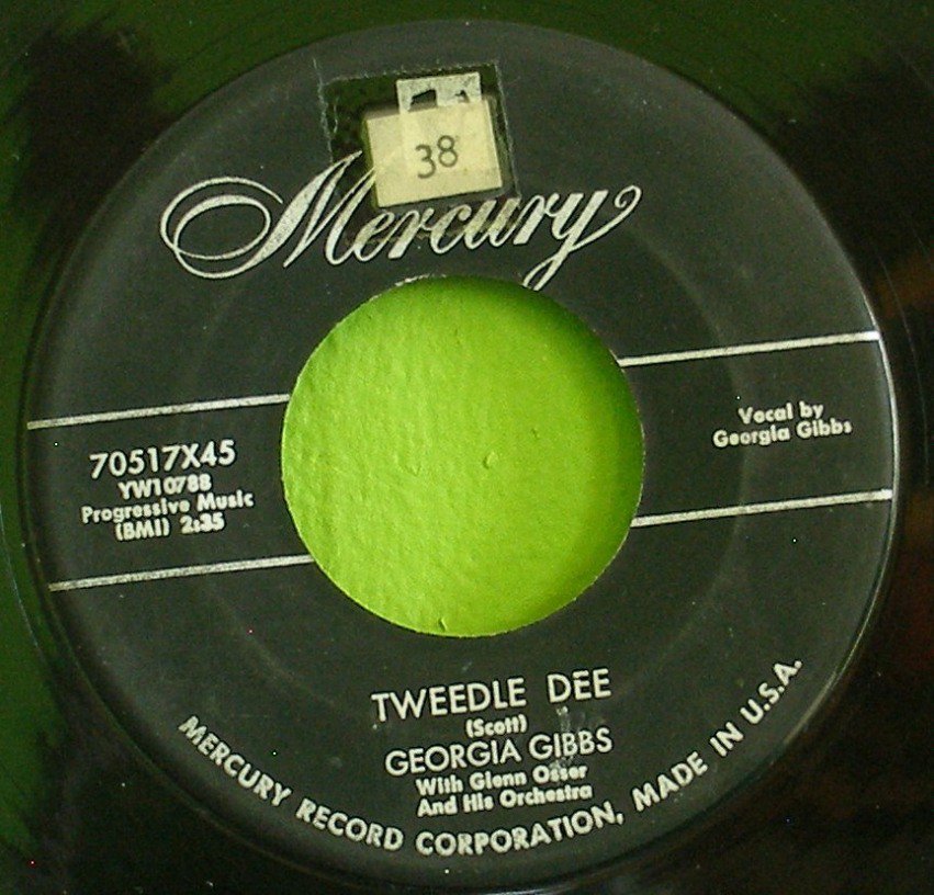GEORGIA GIBBS~Tweedle Dee / You're Wrong, All Wrong~ Mercury 70517X45 1954, 45