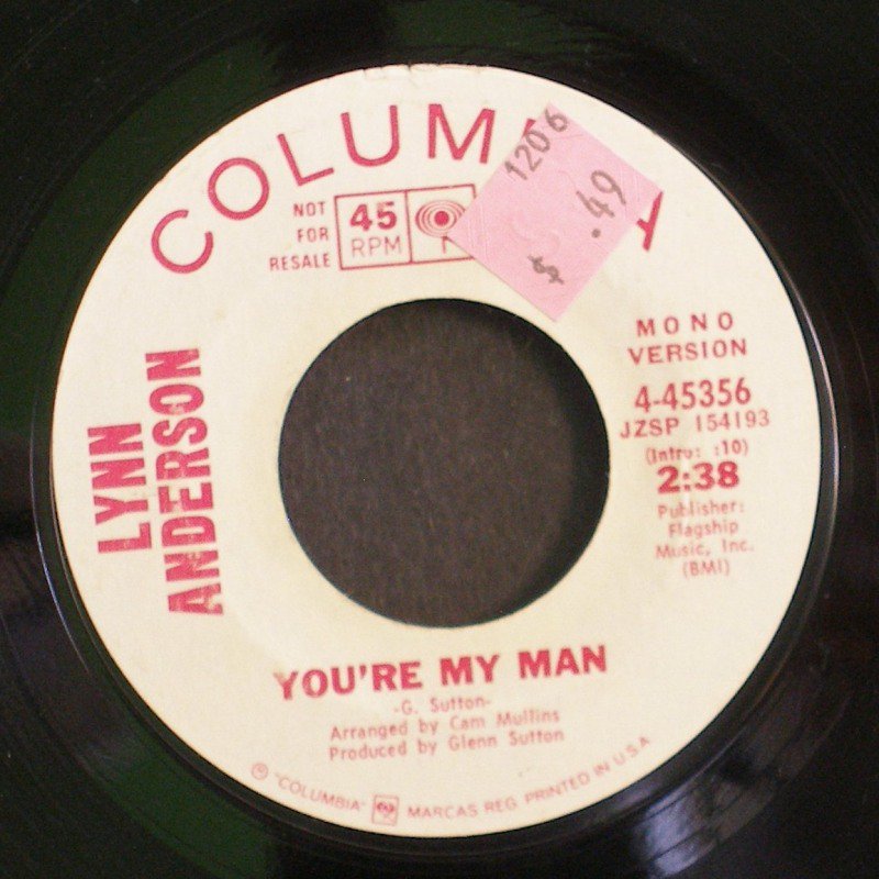 LYNN ANDERSON~You're My Man~ Columbia 4-45356 1971, PROMO 45