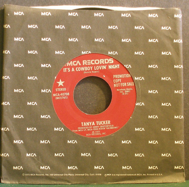 TANYA TUCKER~It's a Cowboy Lovin' Night~ MCA MCA-40708 1977, PROMO 45