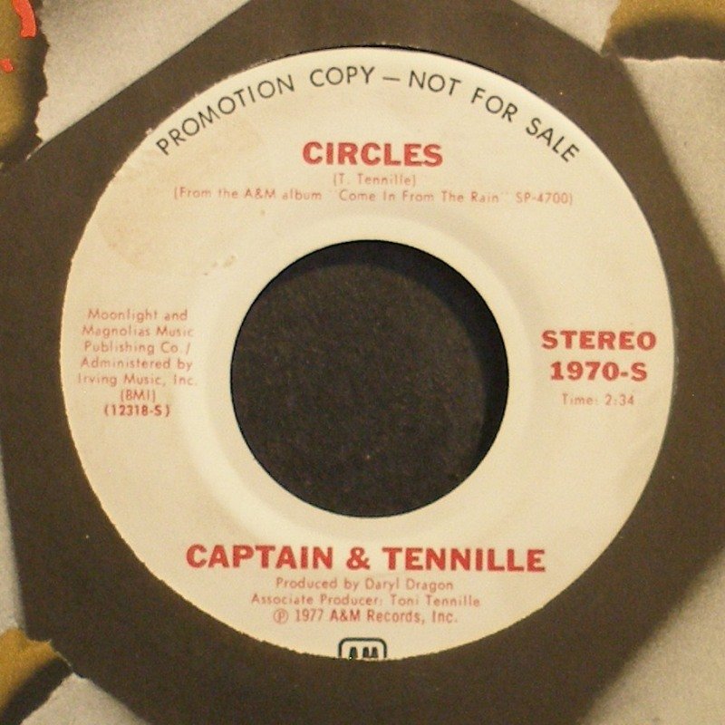 Captain And Tennille~circles~aandm 1970 S Promo Vg 45
