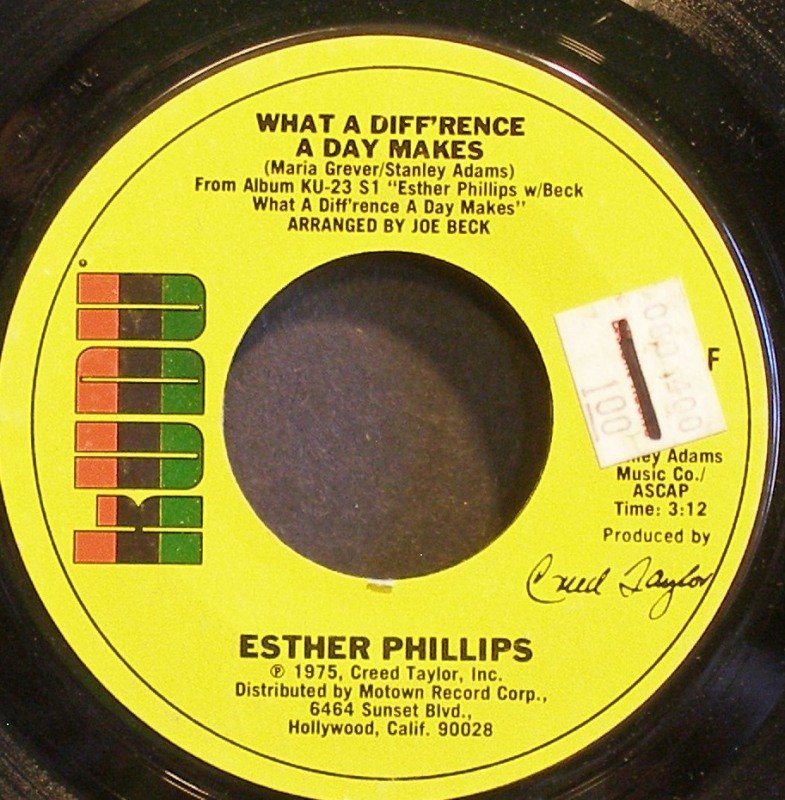 ESTHER PHILLIPSWhat a Diff'rence a Day MakesKudu KU925 F (Soul) VG+ 45 ESTHER PHILLIPSWhat a Diff'rence a Day MakesKudu KU925 F (Soul) VG+ 45
