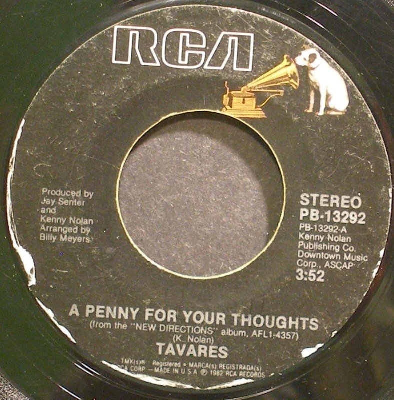 TAVARES~A Penny for Your Thoughts~RCA 13292 (Disco) 45