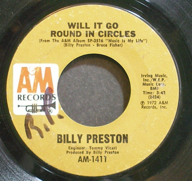BILLY PRESTONWill it Go Round in CirclesA&M 1411 (Soul) 45