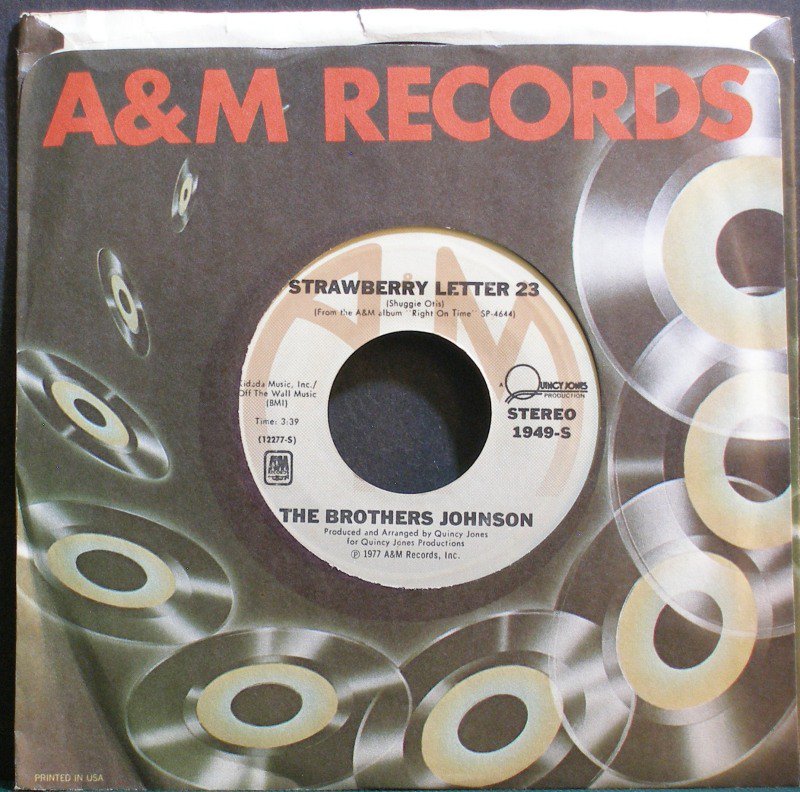 BROTHERS JOHNSONStrawberry Letter 23A&M 1949S (Funk) VG+ 45