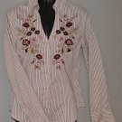 EXPRESS Women's l/s button up v-neck dress shirt 6