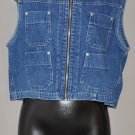 DOCKERS Women's sleeveless zip up jean vest SMALL