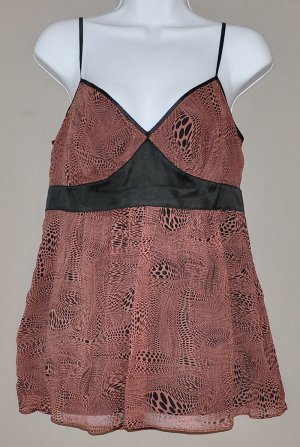 EXPRESS Women's pink & black lined silk tank top MEDIUM