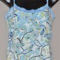 THE LIMITED Women's stretch Paisley print tank top with built in bra MEDIUM