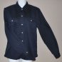 LIZ CLAIBORNE Women's navy l/s fitted button up shirt MEDIUM