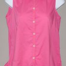 LIZ CLAIBORNE Women's pink sleeveless fitted button up shirt SMALL PETITE
