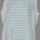 LIZ CLAIBORNE Women's stretch sleeveless striped collared shirt LARGE
