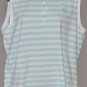 LIZ CLAIBORNE Women's stretch sleeveless striped collared shirt LARGE