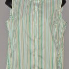 EDDIE BAUER Women's sleeveless striped button up shirt MEDIUM