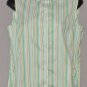 EDDIE BAUER Women's sleeveless striped button up shirt MEDIUM