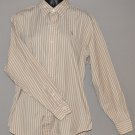 RALPH LAUREN GOLF Women's beige l/s striped button up shirt 12
