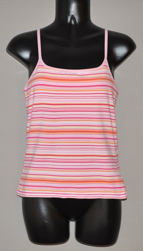 EXPRESS Women's stretch striped tank top with built in bra MEDIUM