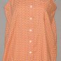 LANDS END Women's sleeveless floral print button up collared shirt MEDIUM
