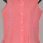 LIZ CLAIBORNE Women's orange sleeveless fitted button up shirt 4