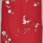 AMERICAN EAGLE Women's red long straight floral print drawstring skirt SMALL