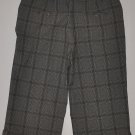 EXPRESS Women's flat front stretch editor fit cuffed plaid dress capri’s 10 reg