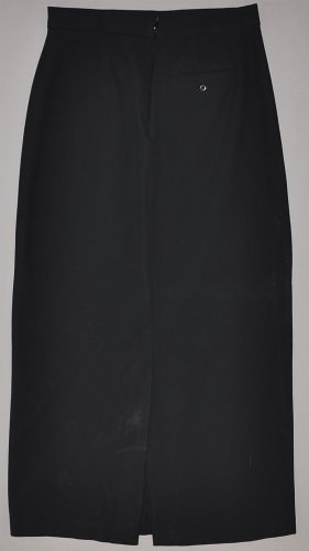 OLD NAVY Women's black stretch straight long dress skirt with back slit 4